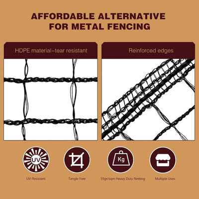 Valla plástica para ciervos 4x25ft reforzada 55gsm