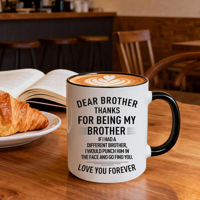 Taza divertida para hermano regalo cumpleaños navidad dia del padre ceramica