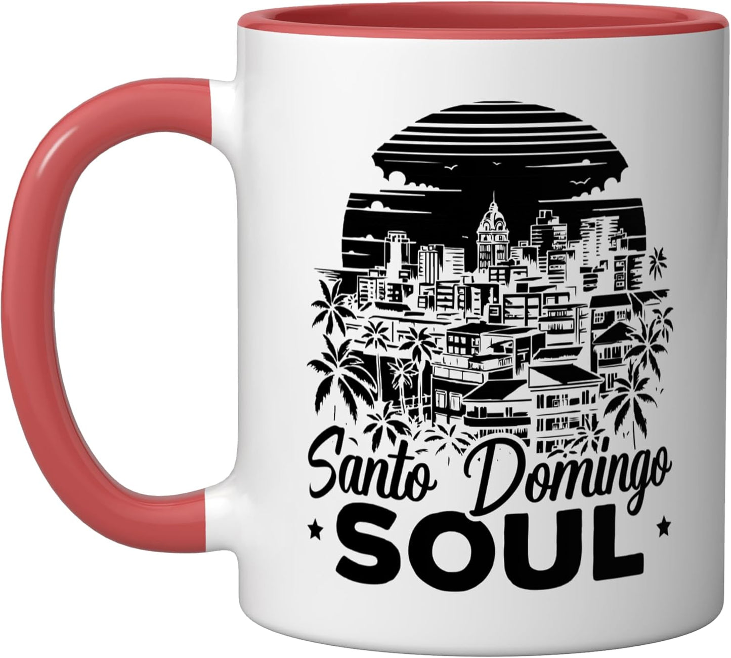 Taza Cerámica Santo Domingo República Dominicana Roja/Blanca