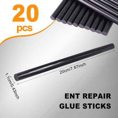 20 Barras Pegamento Negro Termofusible 0.43pulg x7.87pulg