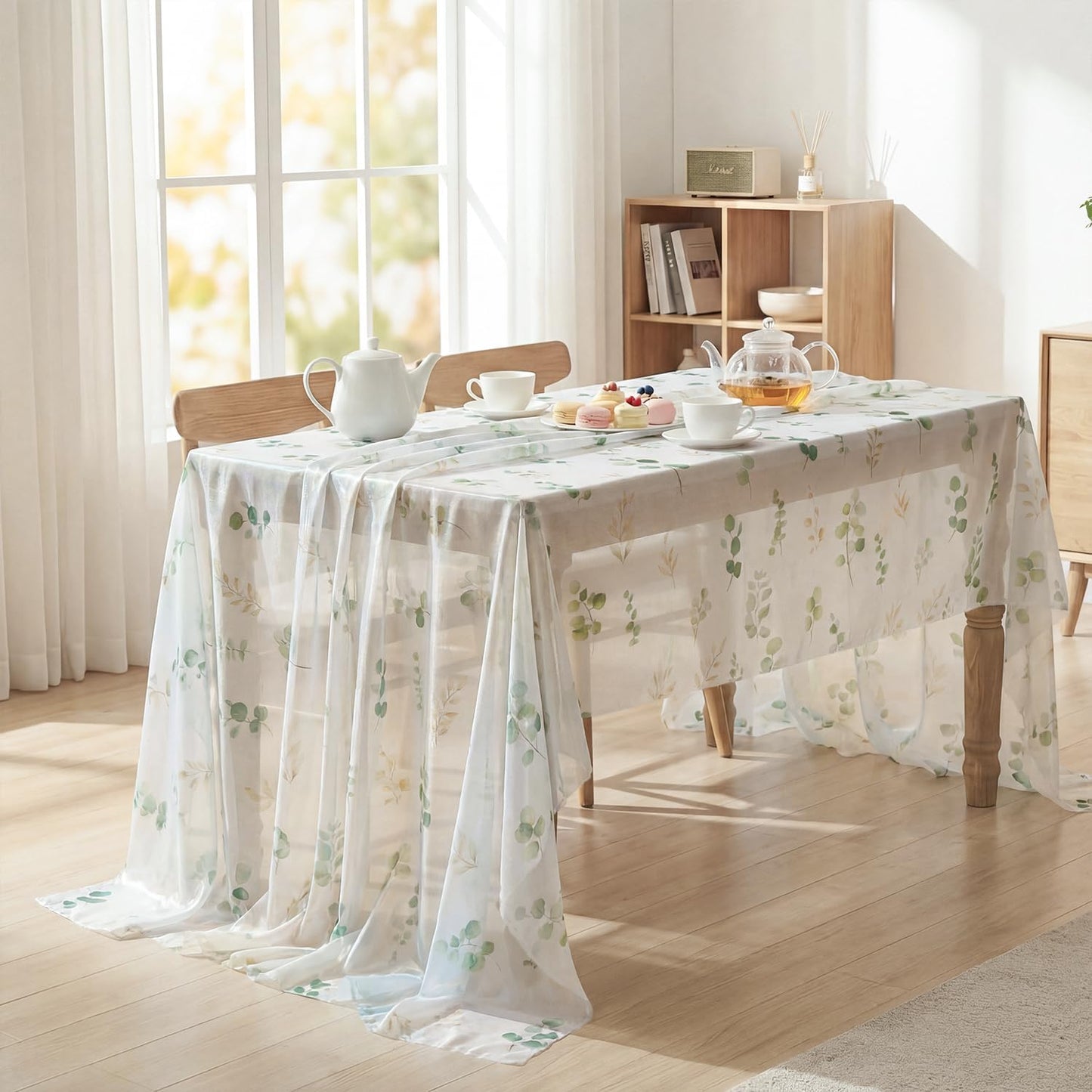 Mantel de tela transparente rectangular 60x84 pulgadas primavera y verano