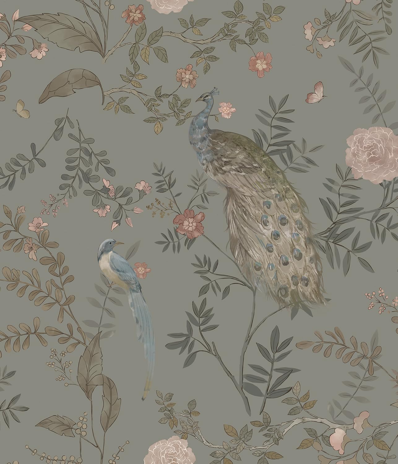 Papel tapiz floral vintage autoadhesivo 16.9x118.1pulg