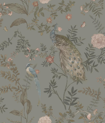 Papel tapiz floral vintage autoadhesivo 16.9x118.1pulg