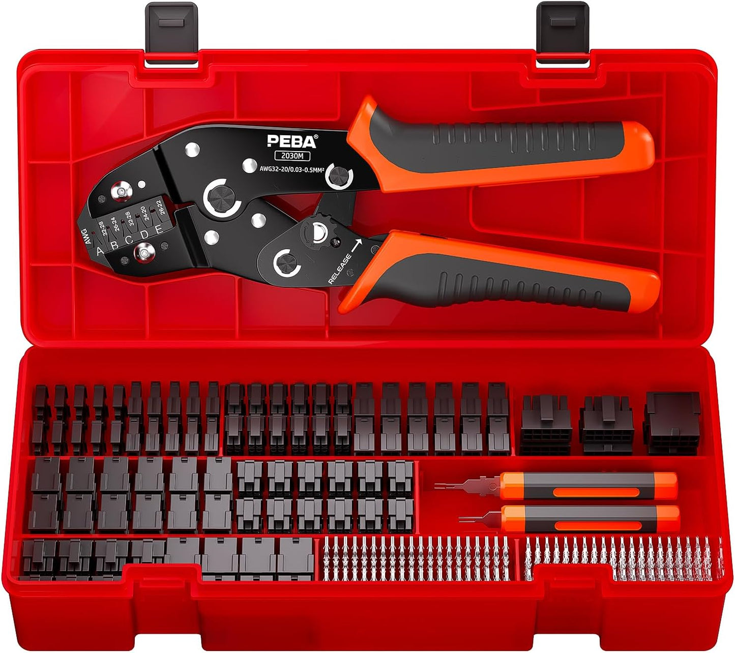 Kit herramientas prensado 0.118pulg conectores 2-10pines crimpadora