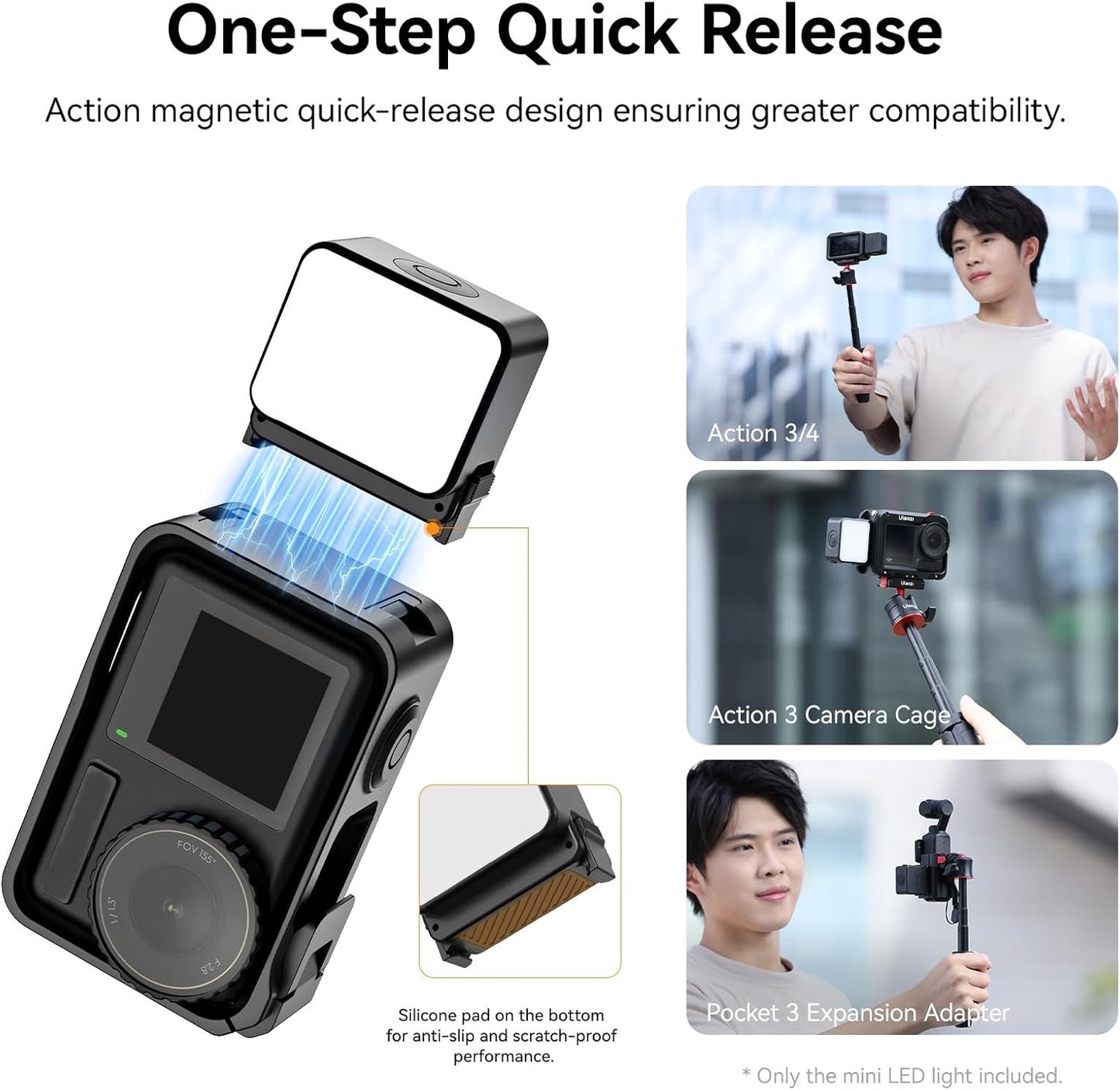 Luz LED Mini para Vlogging DJI Osmo Nano Action 3/4