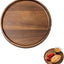 Bandeja redonda de madera de acacia para mesa de café y hogar 8 pulgadas