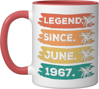 Taza Cerámica Cumpleaños 59 Años Vintage Rojo/Blanco