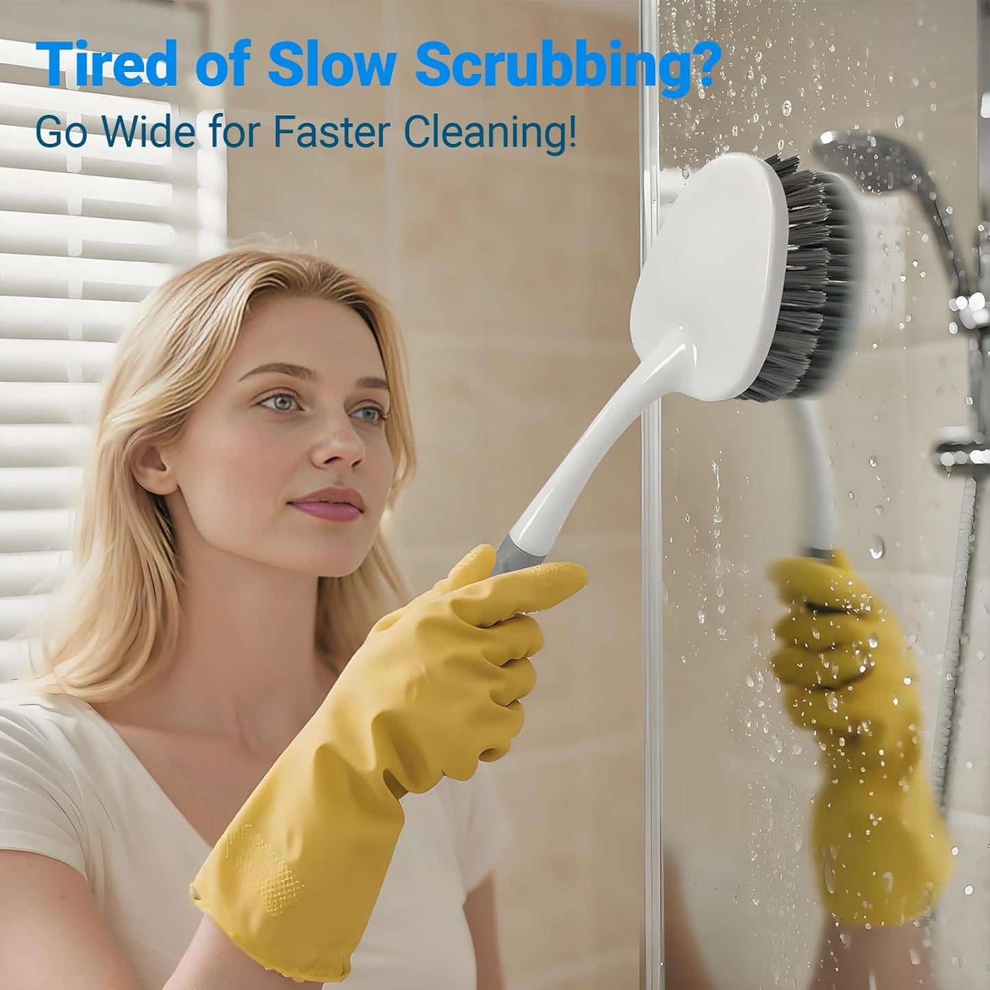 Set 2 Cepillos Servicio Pesado Cerdas Duras para Baño Ducha Piso