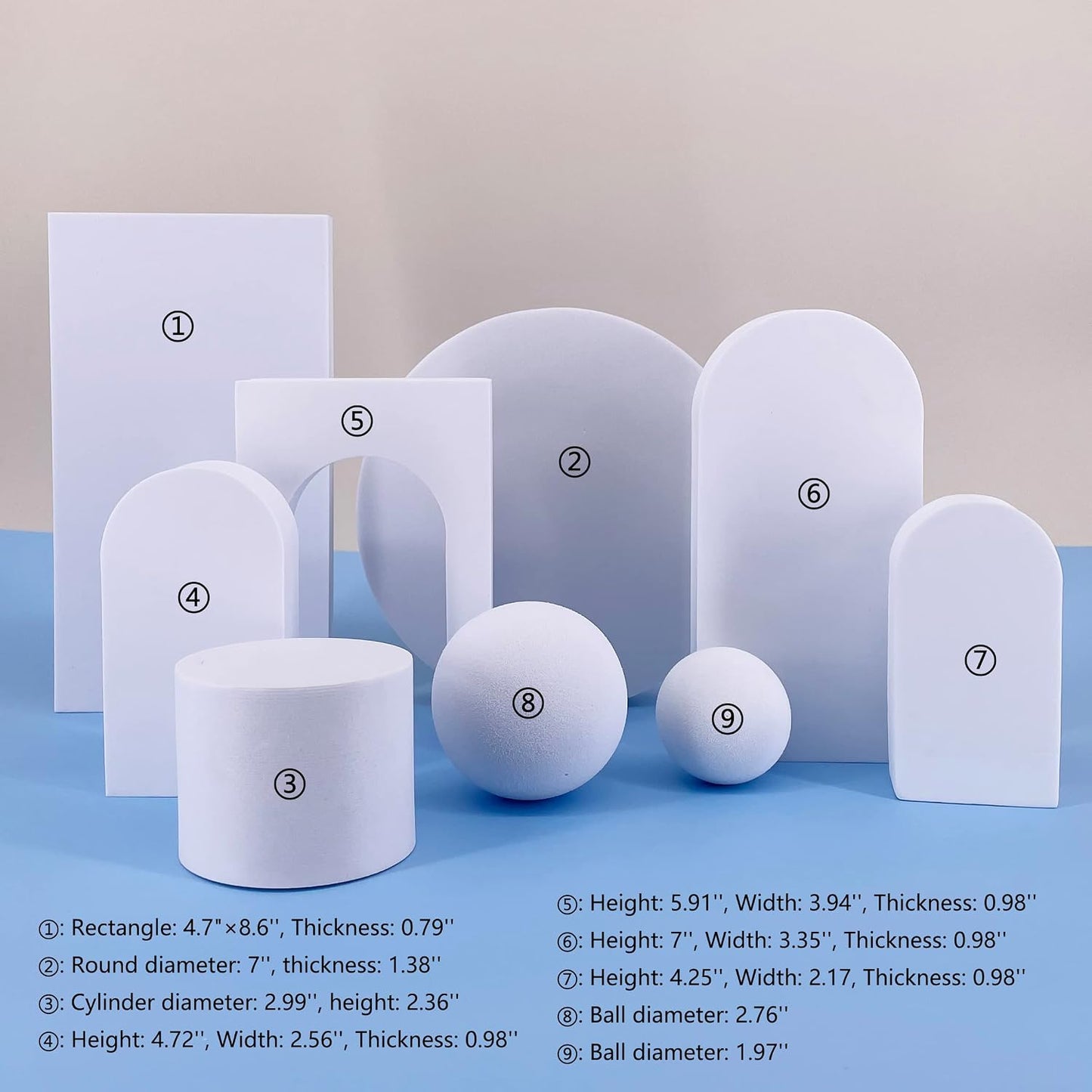 Cubo espuma 9 pzas para fotos blancas