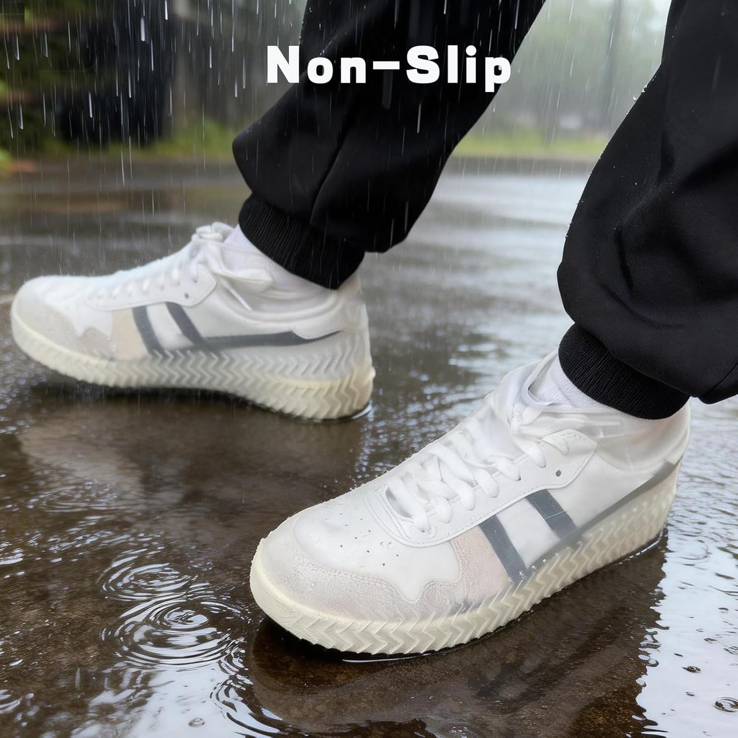 Fundas impermeables silicona zapatos reutilizables antideslizantes