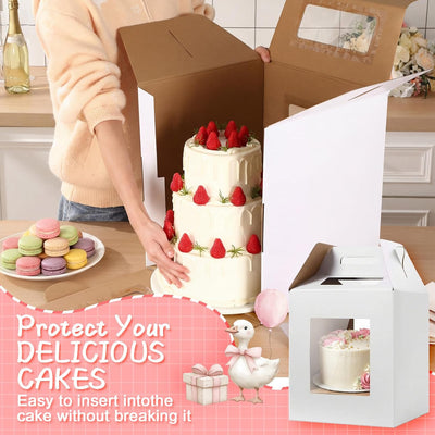 Pack 10 Cajas Altas Tartas 16x16x18pulg Con Ventana