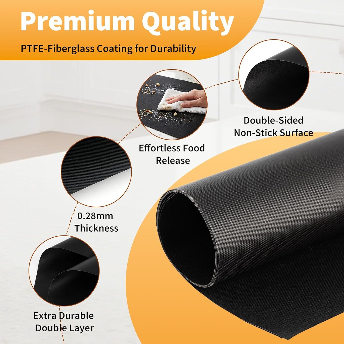 Alfombrillas antiadherentes para horno paquete 2 reutilizables