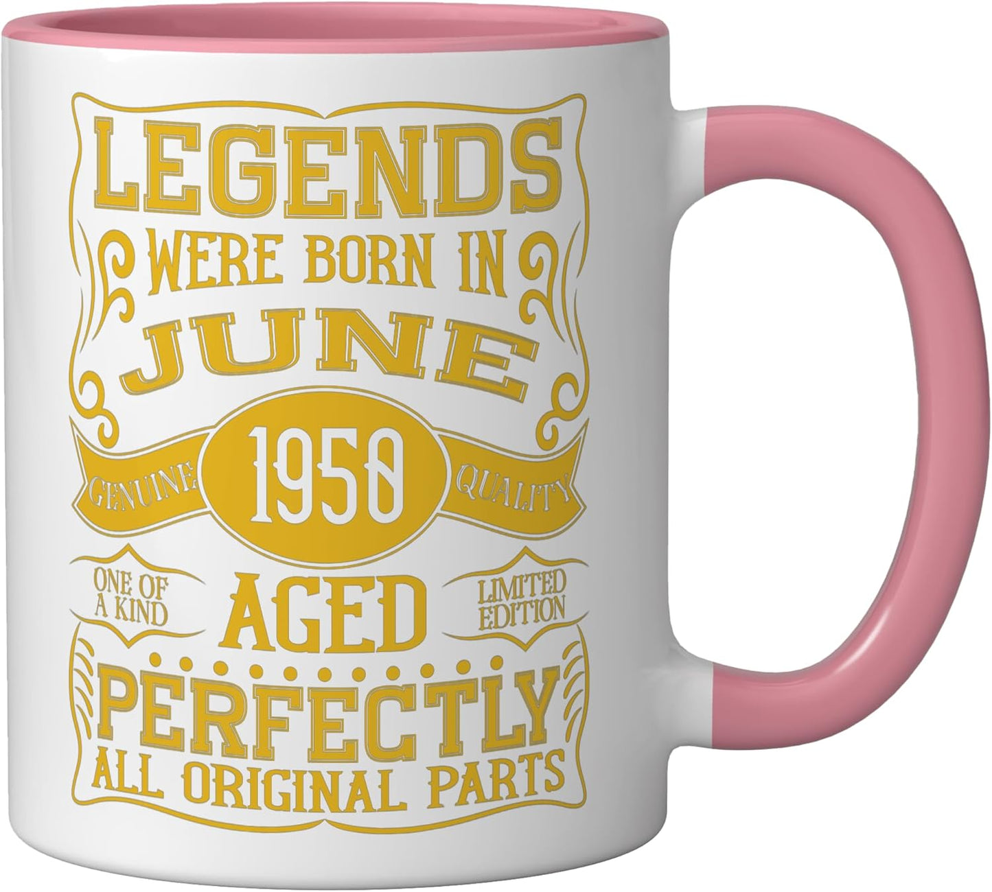 Taza Cerámica Cumpleaños 76 Años Rosa/Blanco