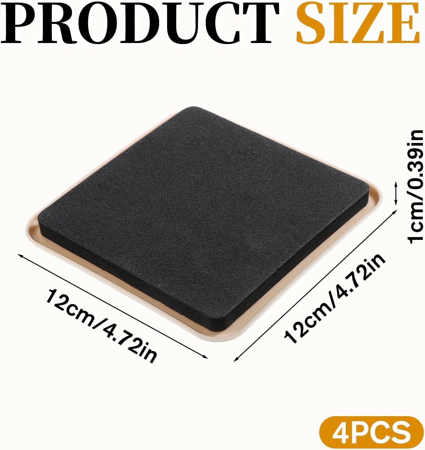 4 Deslizadores Muebles 4.7pulg Alfombras Reutilizables