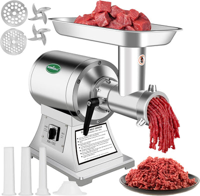Picadora carne acero inox 1.0 HP para ciervo y salchichas