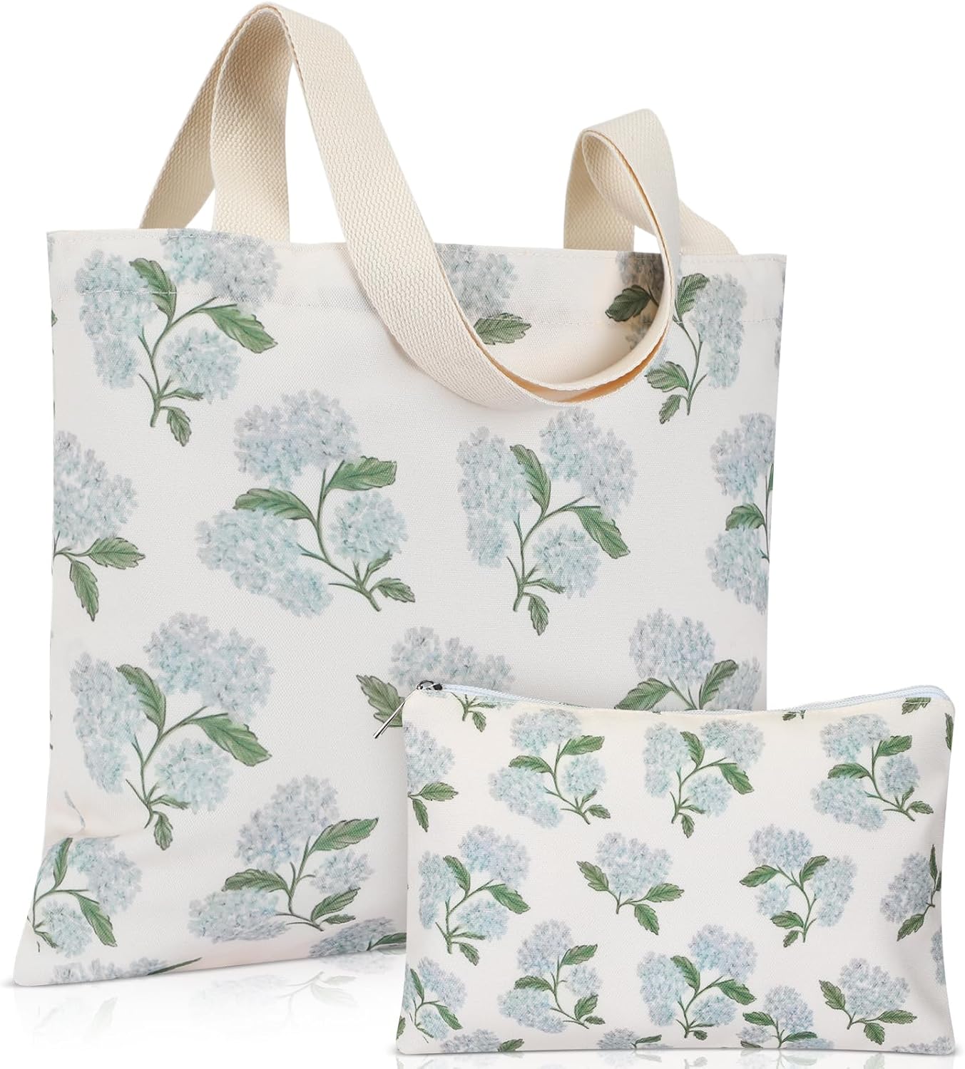 Bolsas de lona de hortensias con cremallera para mujer
