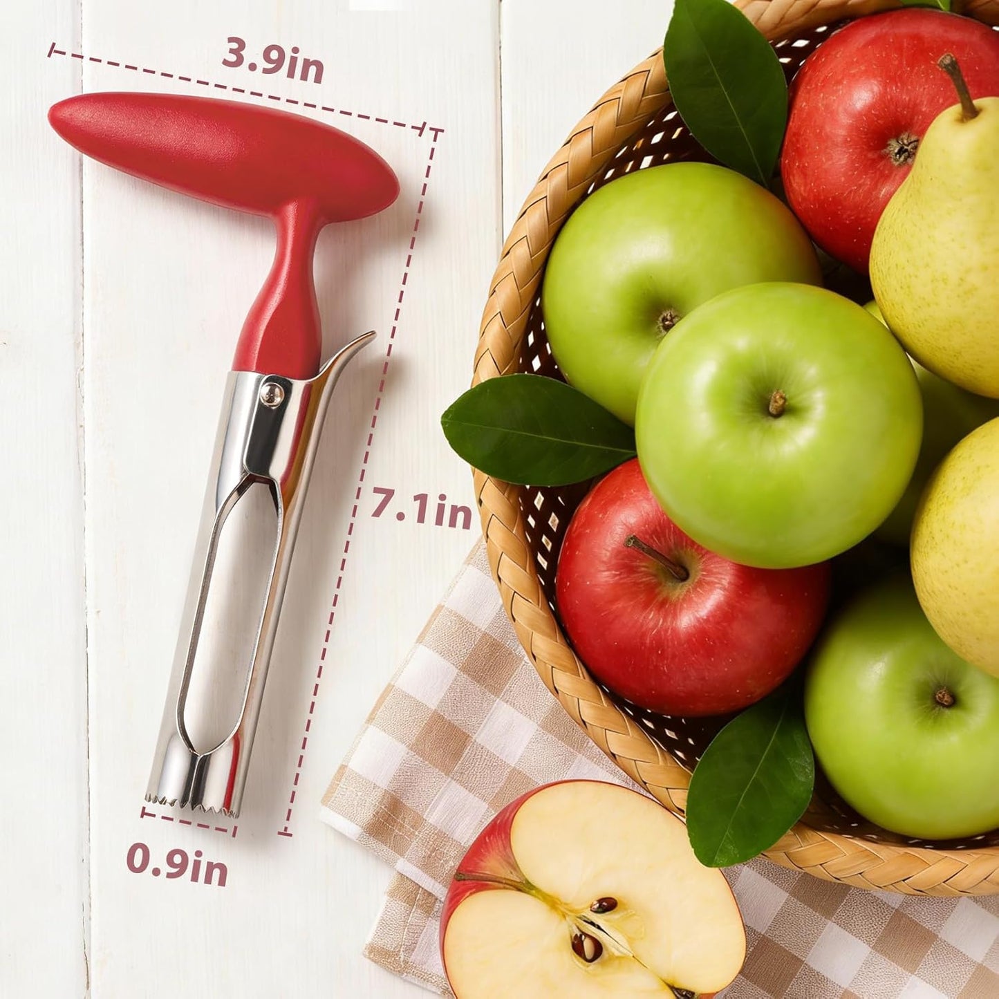 Descorazonador manzana acero inox cuchillas dentadas