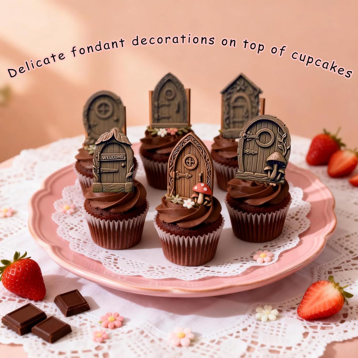 Molde silicona puerta hadas decoración pasteles y cupcakes