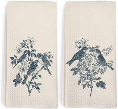 Juego de toallas para cocina y platos Boho Bird Beige 16x24 in
