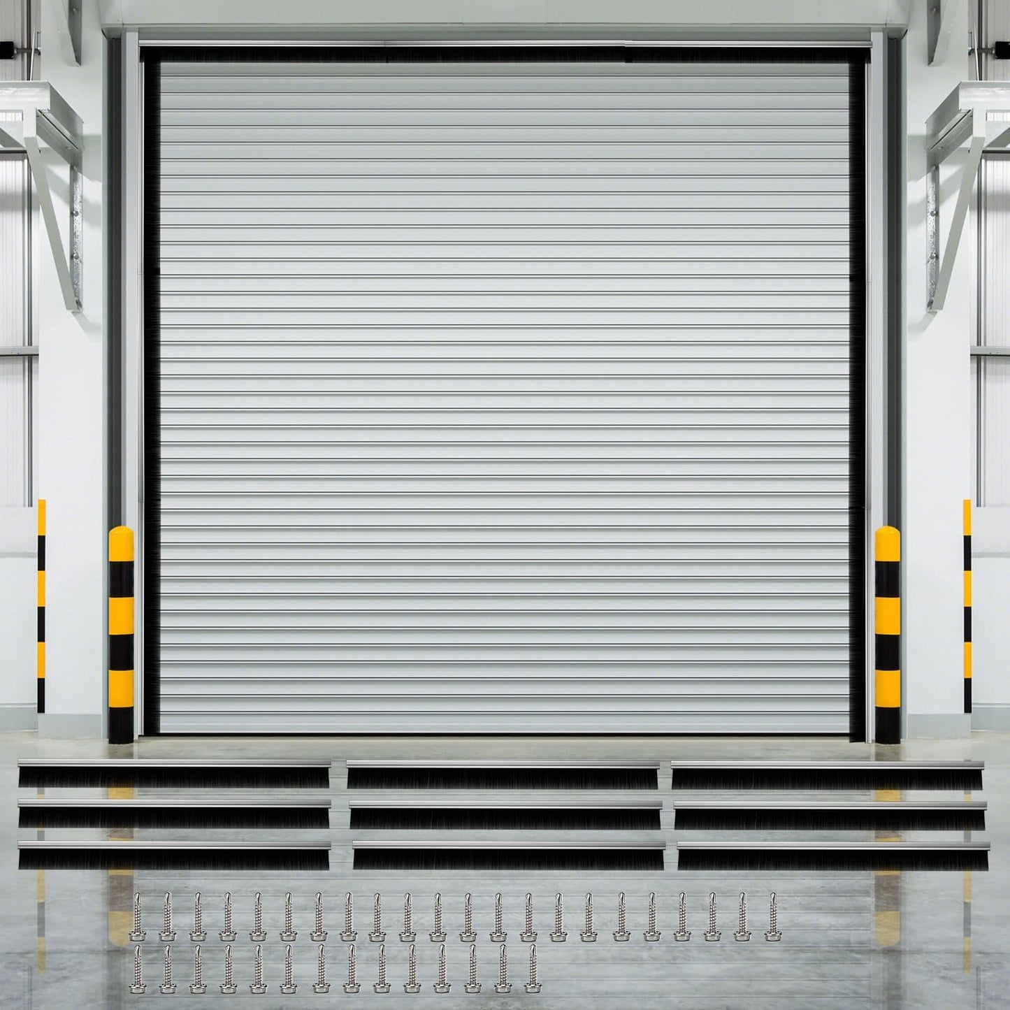 Kit sello cepillo puerta garaje 3pulg 12x12ft aluminio