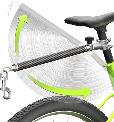 Correa bicicleta perro sistema giratorio 180° cuerda acero