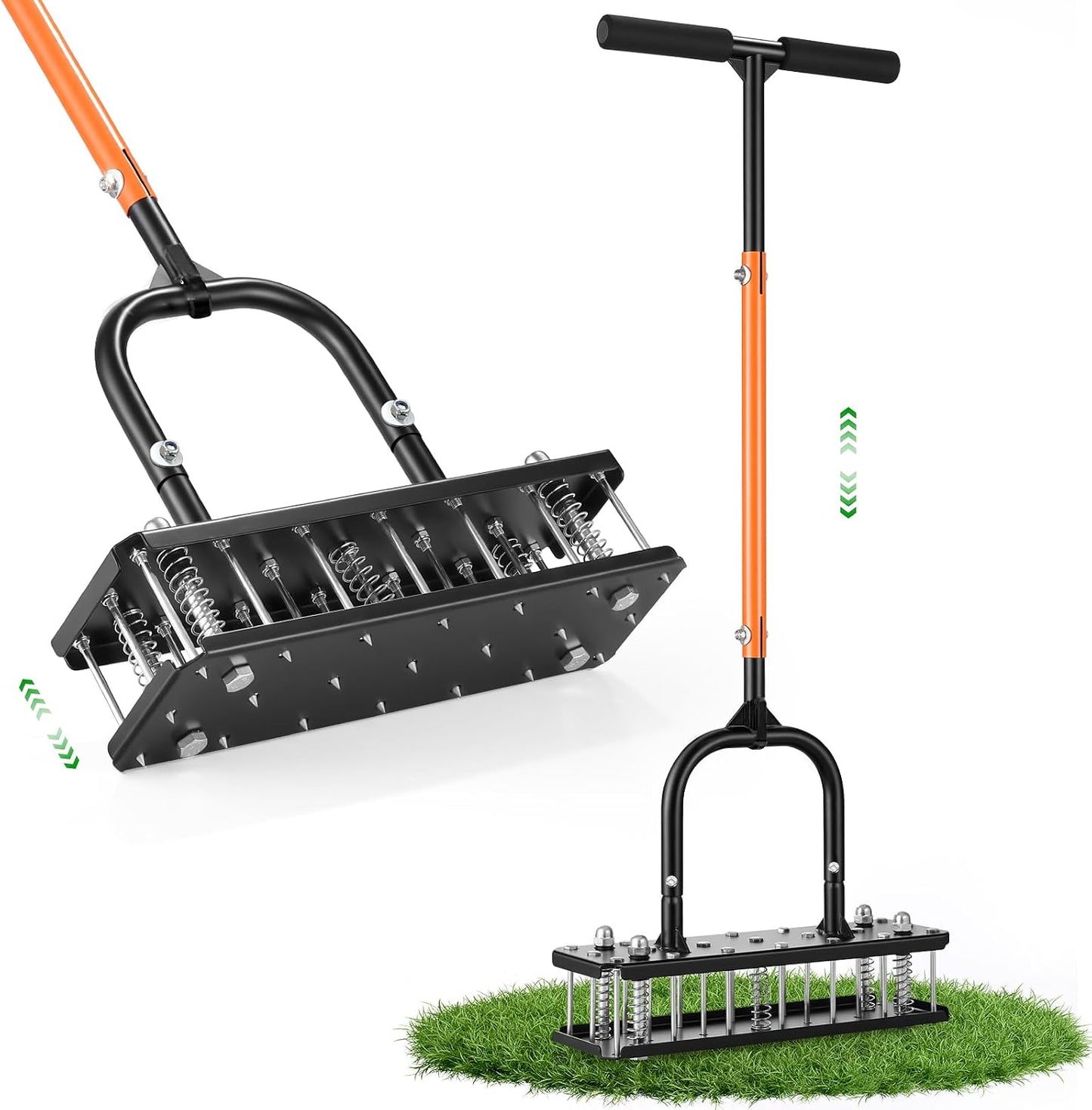 Aireador césped 21 picos metal diseño ergonómico jardín