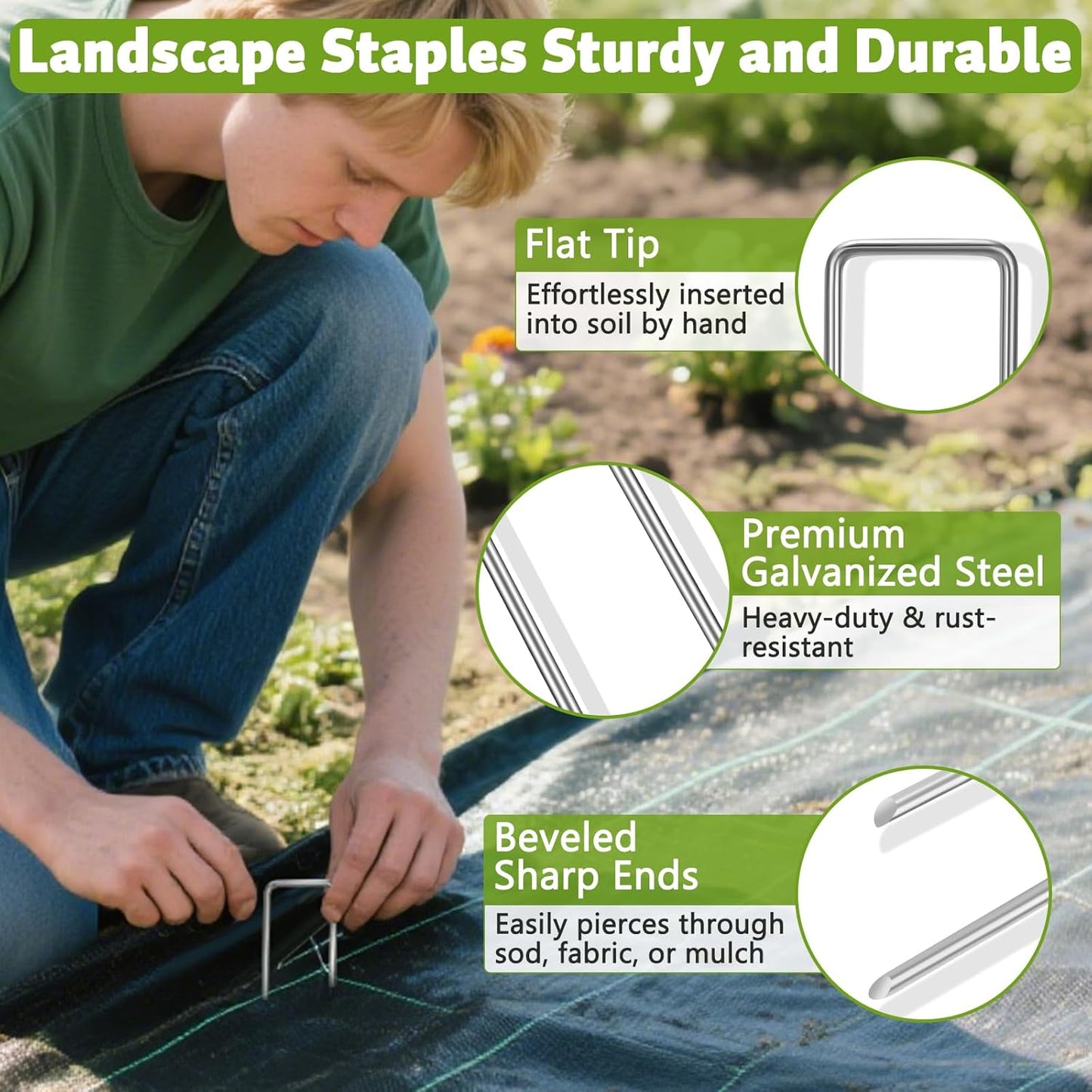 Grapas jardín 12pulg galvanizadas pack 15