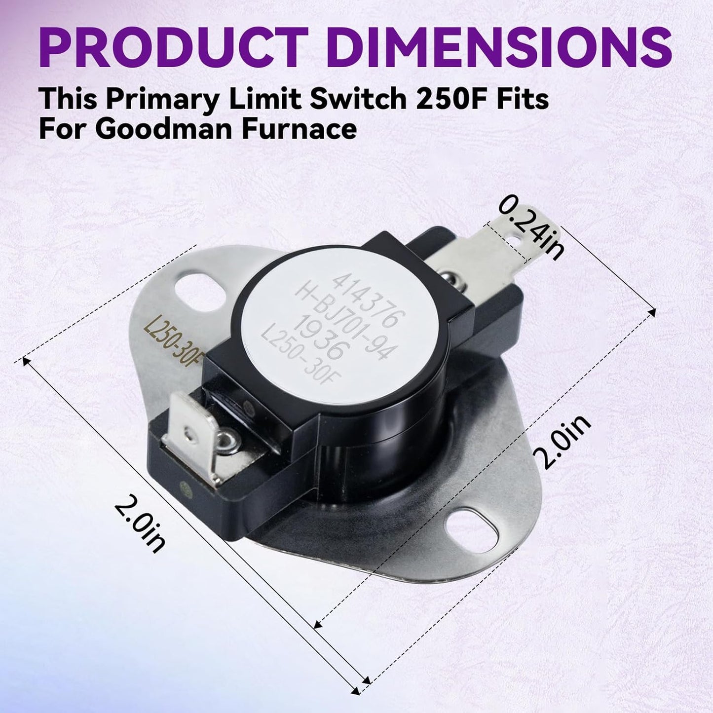 Interruptor limite L250-30F 220-250°F para horno Goodman