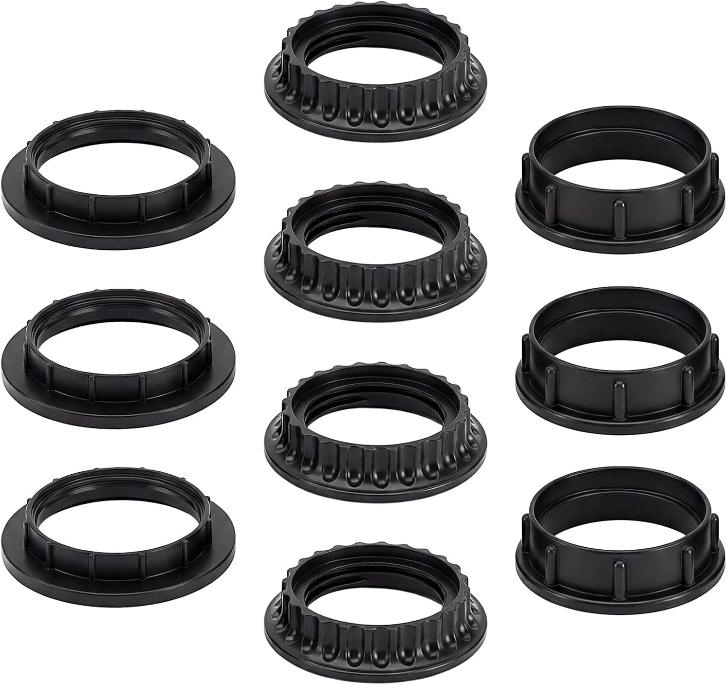 Anillos pantalla lámpara E26/E27 negro 34/40/1.594pulg