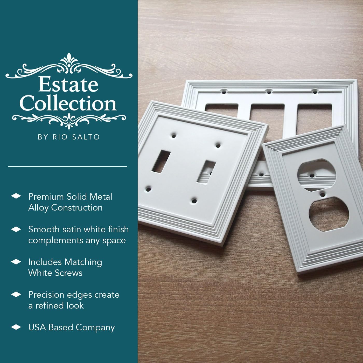 Placa pared metal decorativa Estate 3.13x5pulg
