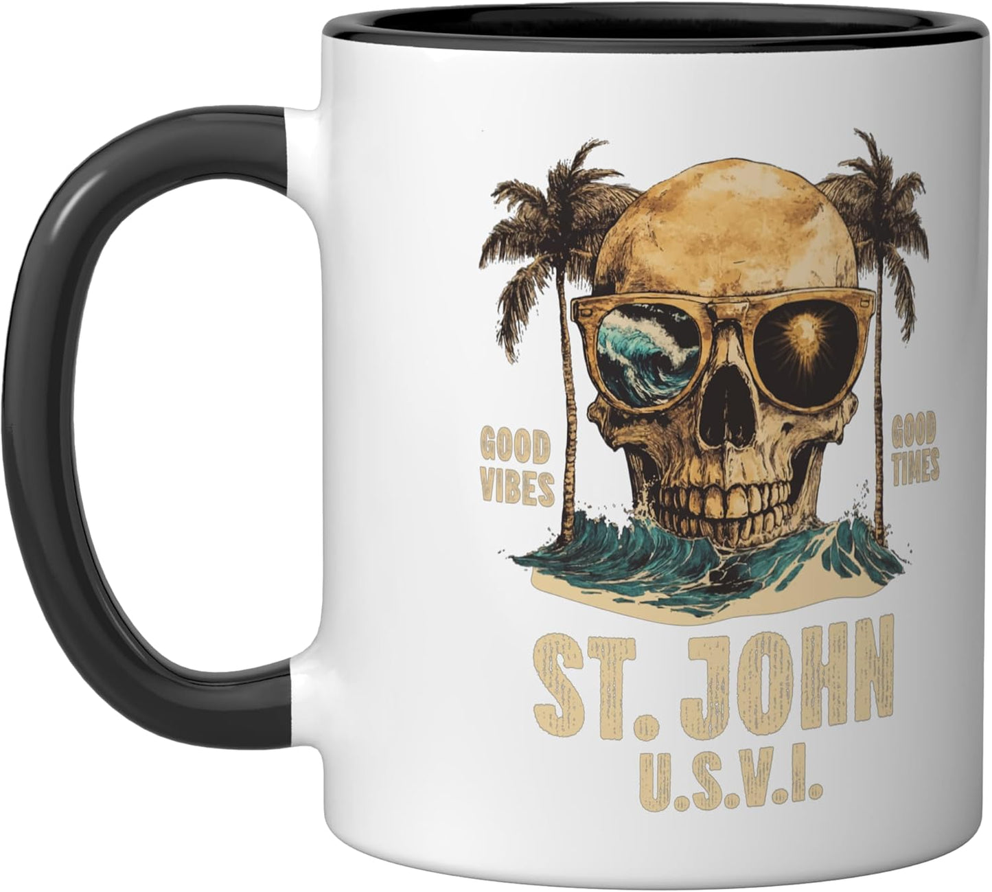 Taza de cerámica St. John U.S.V.I. con recuerdo de Isla Virgen de EE.UU.