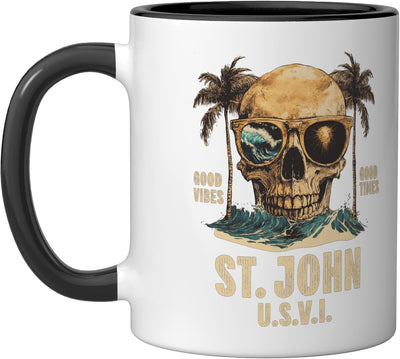 Taza de cerámica St. John U.S.V.I. con recuerdo de Isla Virgen de EE.UU.
