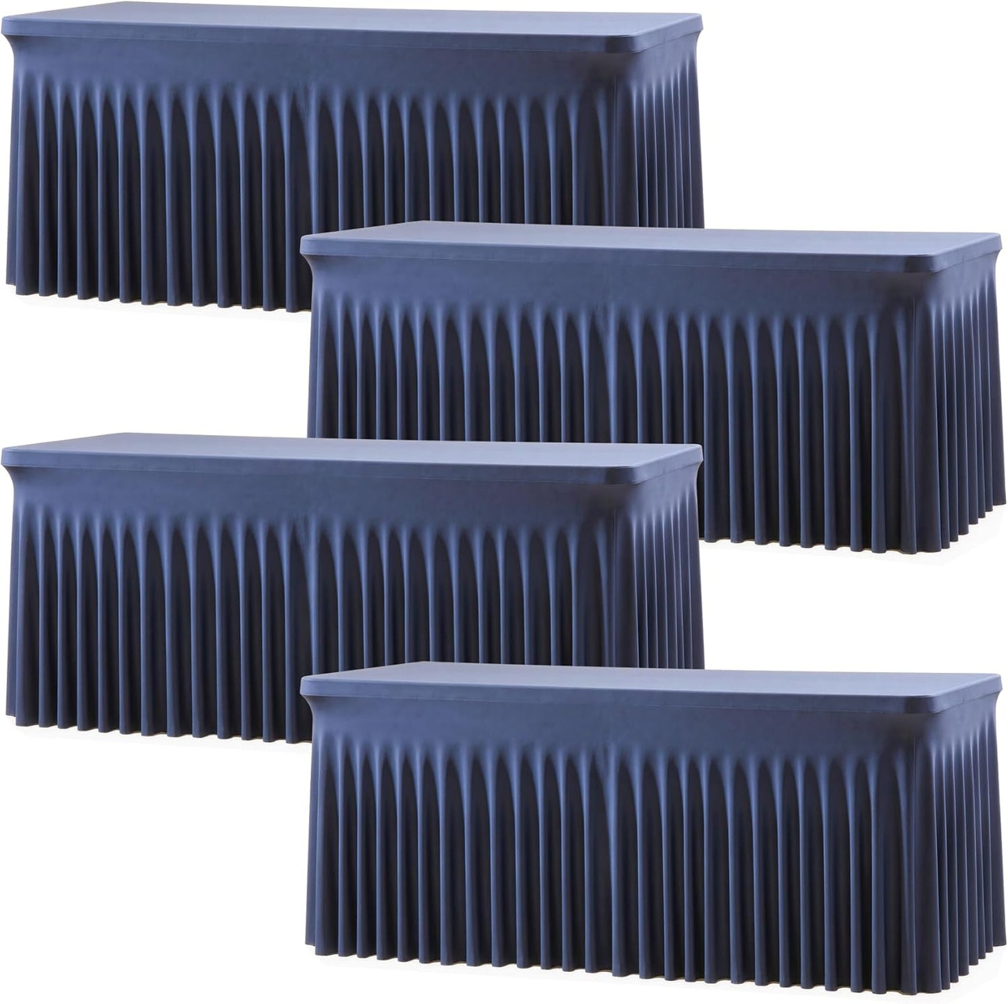 4 Manteles Elastano Azul Marino 6ft Ajustables Bodas Fiestas
