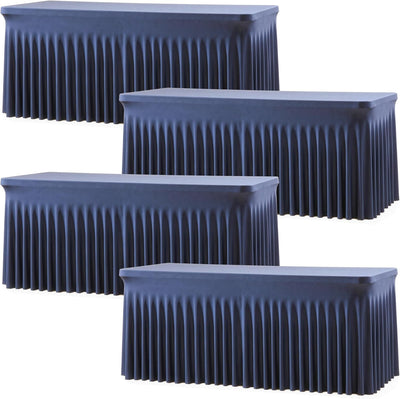 4 Manteles Elastano Azul Marino 6ft Ajustables Bodas Fiestas
