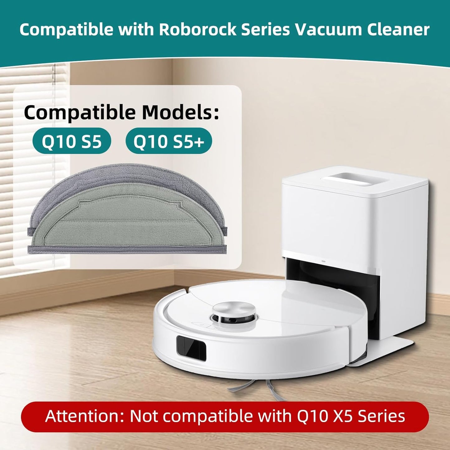 6 Pzas almohadillas reutilizables para trapeador Roborock Q10