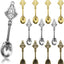 12 Mini Cucharas Colgantes Metal para Hogar Especias