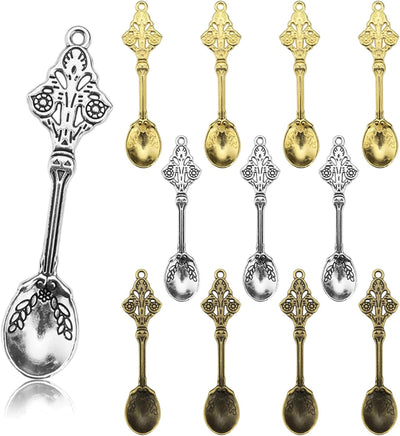 12 Mini Cucharas Colgantes Metal para Hogar Especias