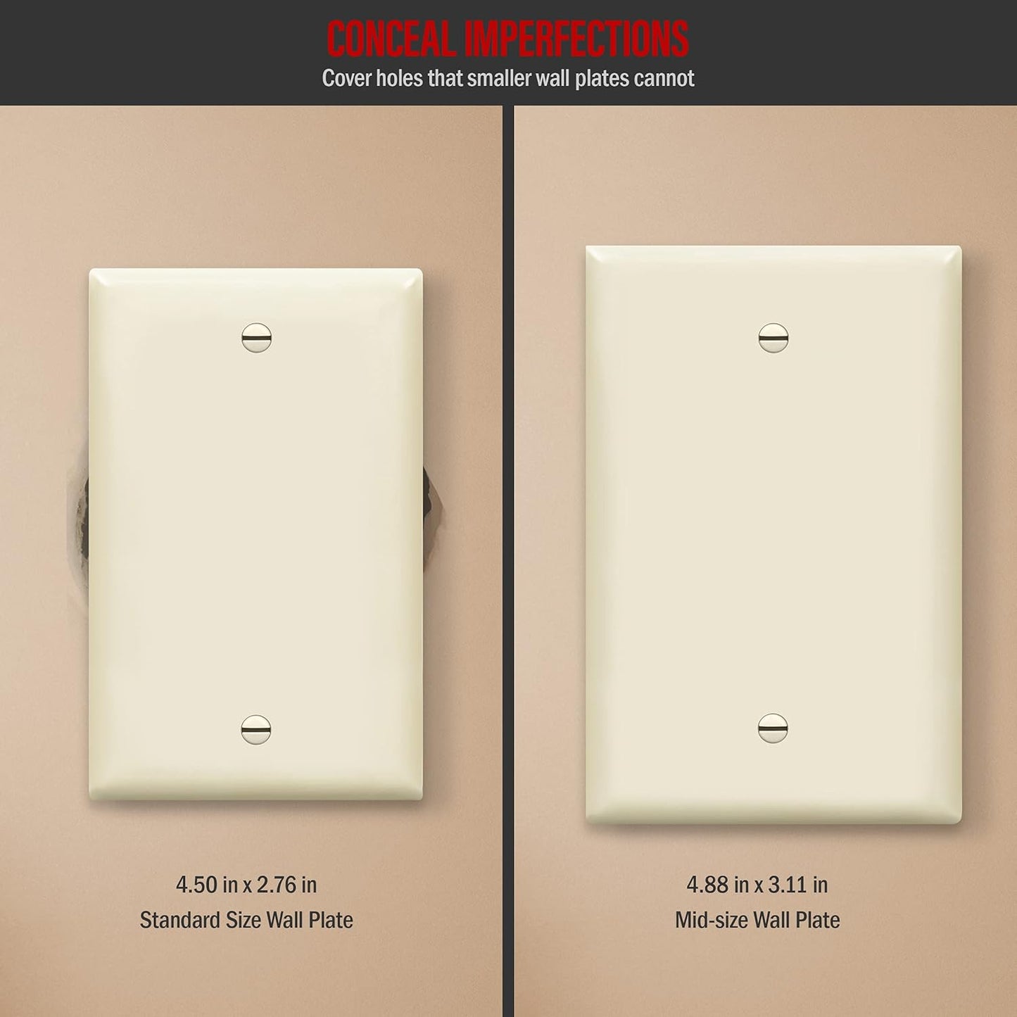 Placa pared termoplástico UL 4.88x3.11"
