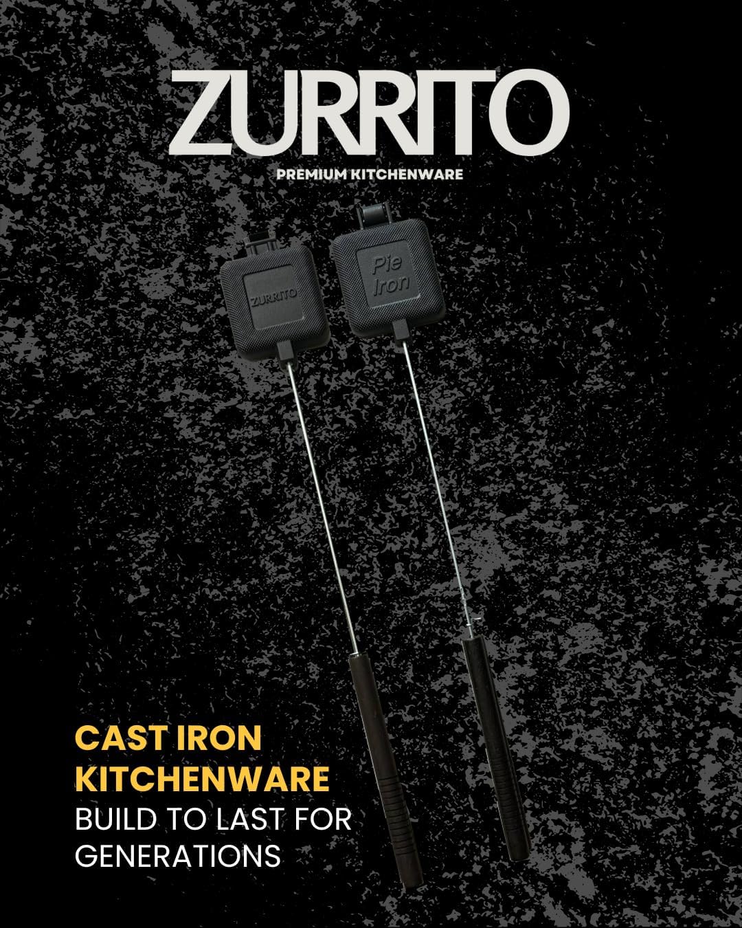 2 Moldes Hierro Fundido para Tartas Fogata 28pulg