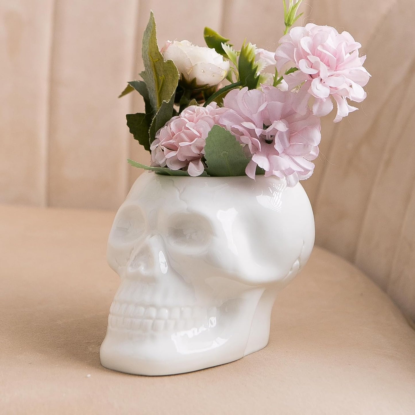 2 Macetas Calavera para Cactus Escritorio Gótico