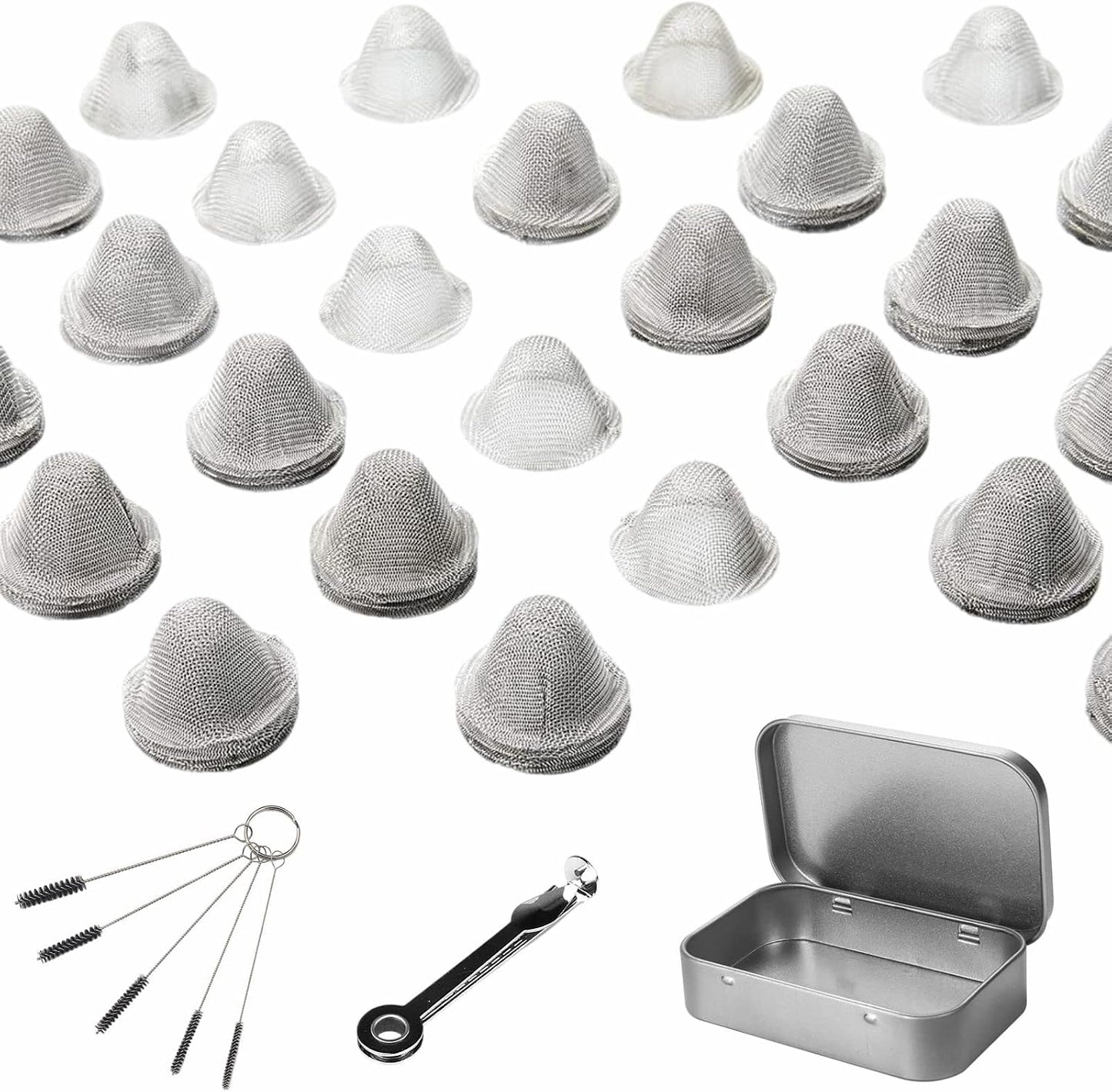 60 Pzas Pantalla Malla Acero Inox 1/2pulg Cónico