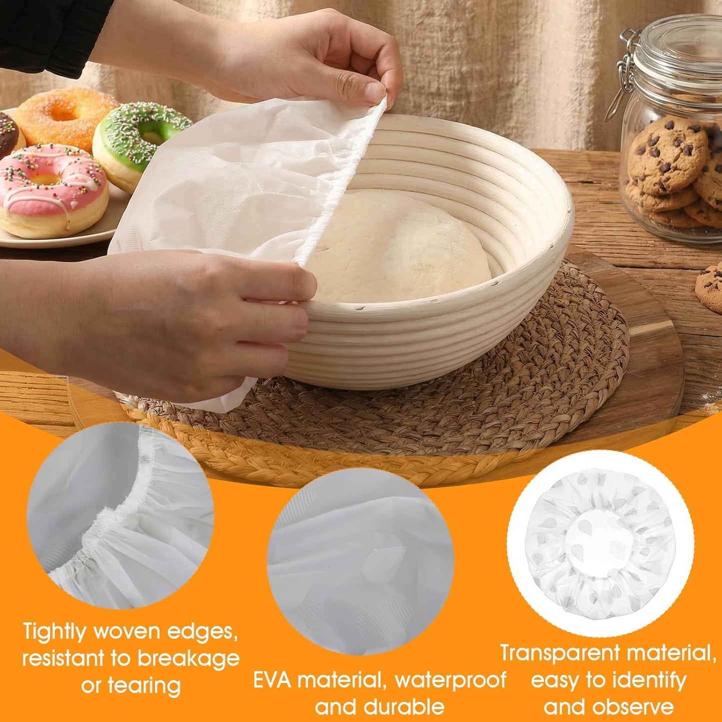 4 Fundas Tazones A prueba de Pan 12pulg Goma EVA Elástica