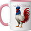 Taza cerámica LA ROCHELLE Francia souvenir rosa/blanco