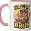 Taza Cerámica Capybara 67 Meme Niño Rosa/Blanco