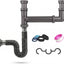 Kit drenaje cocina doble tazón desagüe 1.5" ancho ajustable