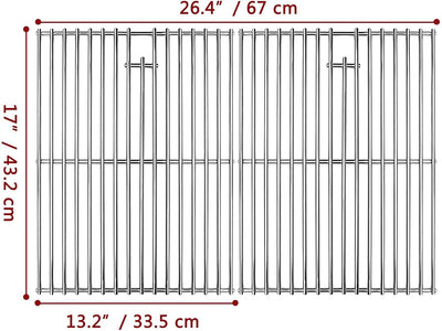 Rejillas cocina 17pulg para Nexgrill 720-0830H 2uds 5 quemadores