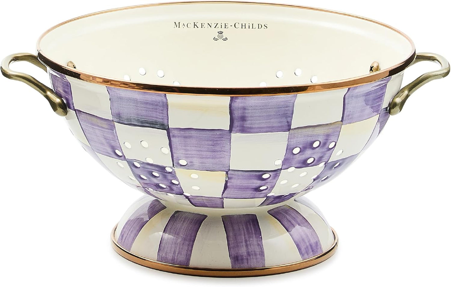 Colador Esmalte Decorativo Cocina Grande Morado Blanco Violeta