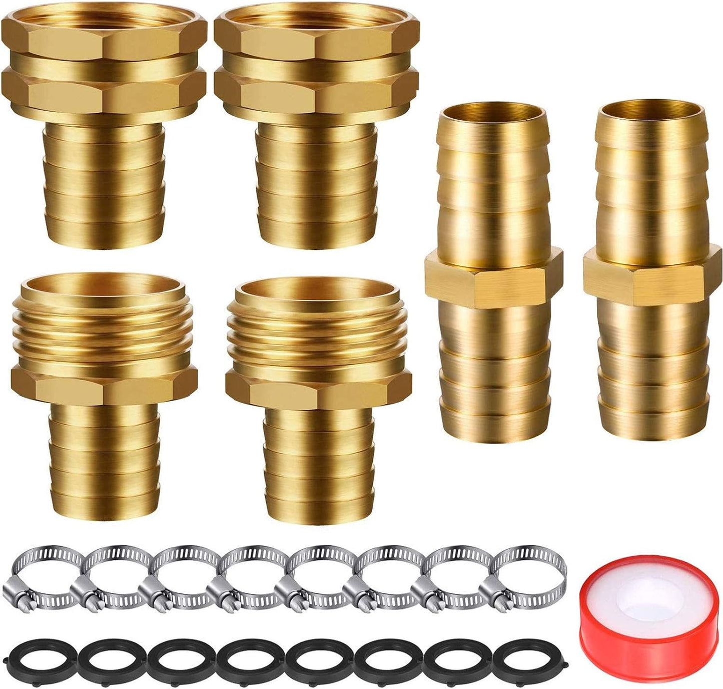 Set 4 Conectores Manguera Jardín Latón 3/4pulg Kit Reparación