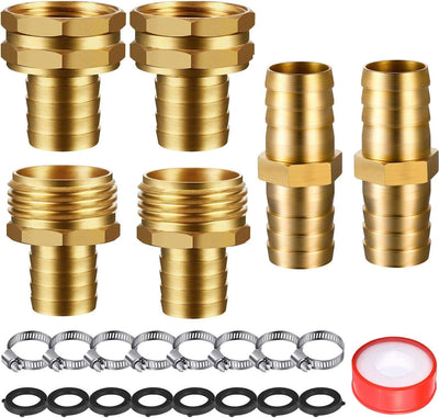 Set 4 Conectores Manguera Jardín Latón 3/4pulg Kit Reparación
