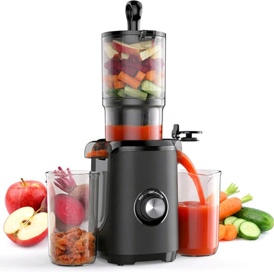 Exprimidor frío con canal ancho para frutas y verduras negro
